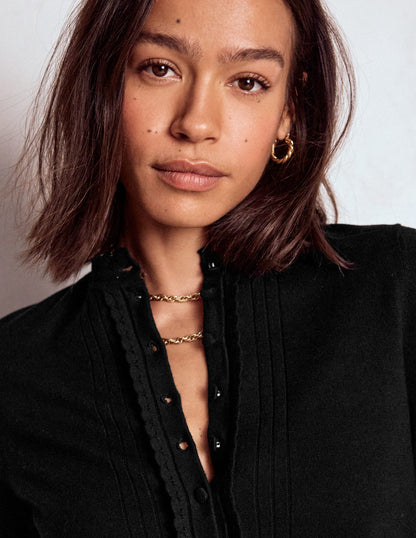 Angela Cotton Scallop Sweater-Black-2