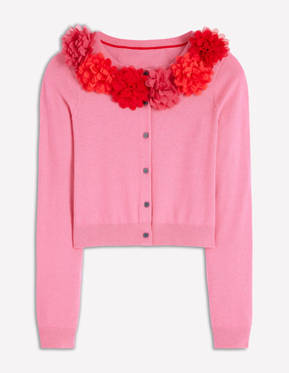 Crew Neck Cropped Cardigan-Pink Ribbon-7