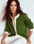 Jemma Chunky Cotton Cardigan-Promenade Green
