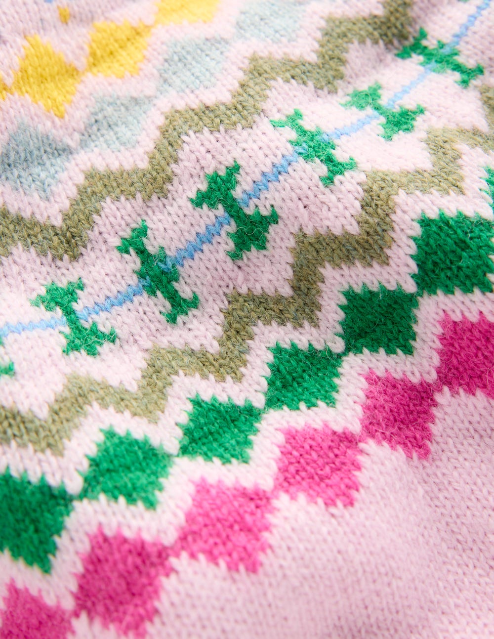 Fae Fair Isle Frilled Sweater-Sheer Pink Melange