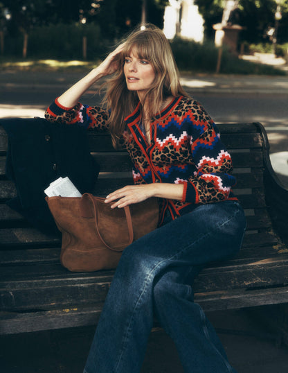 Abi Jacquard Cardigan-Multi Fair Isle, Leopard-6