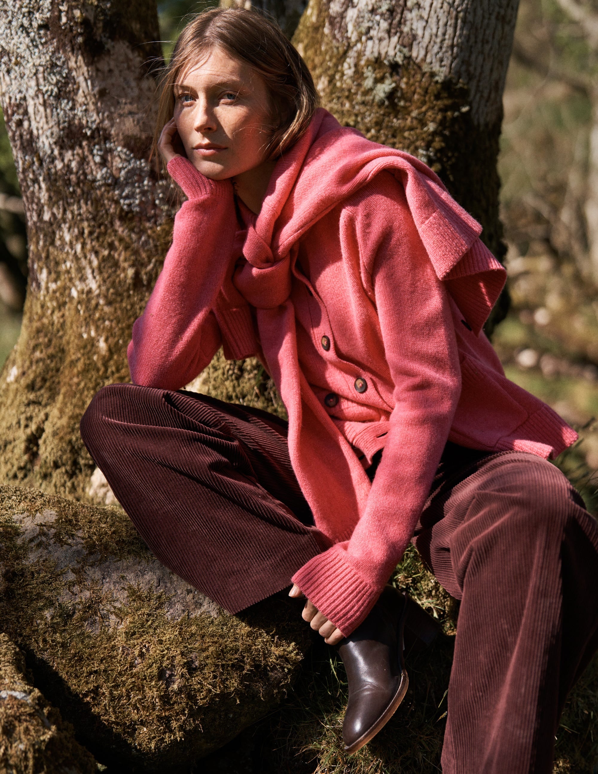 Marion Merino Cardigan-Rose Pink | Boden USA