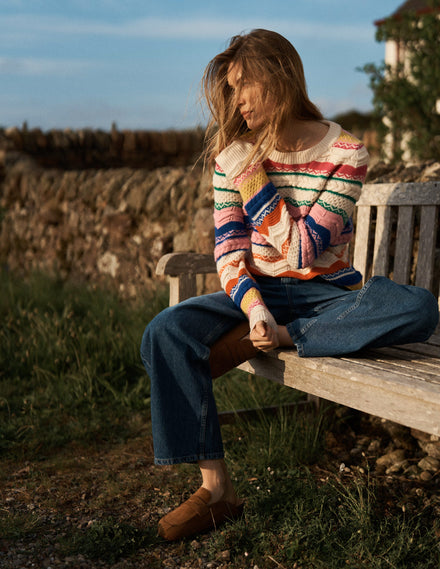 Textured Fair Isle Sweater-Multi