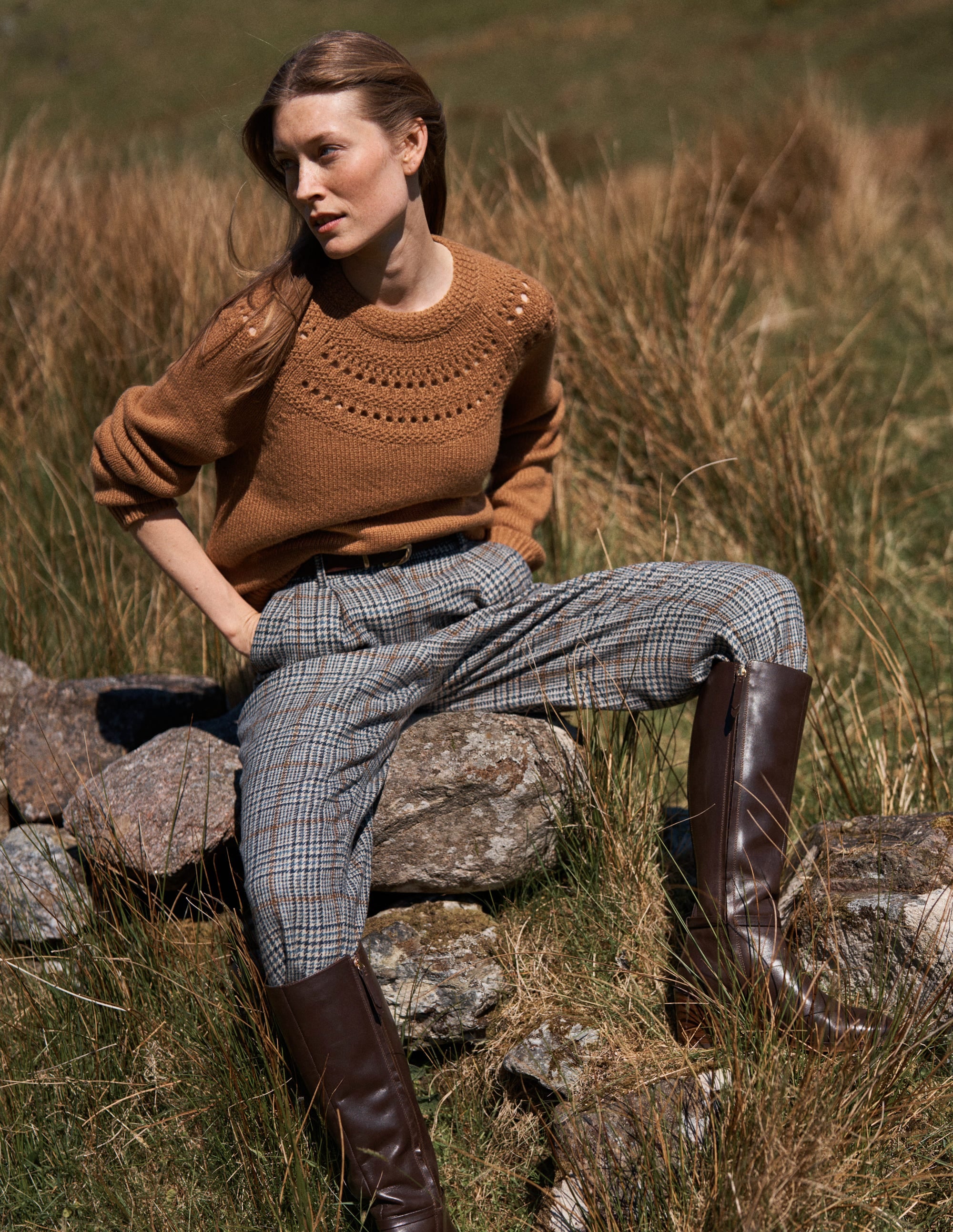 Fluffy Chunky Sweater-Camel Melange | Boden USA