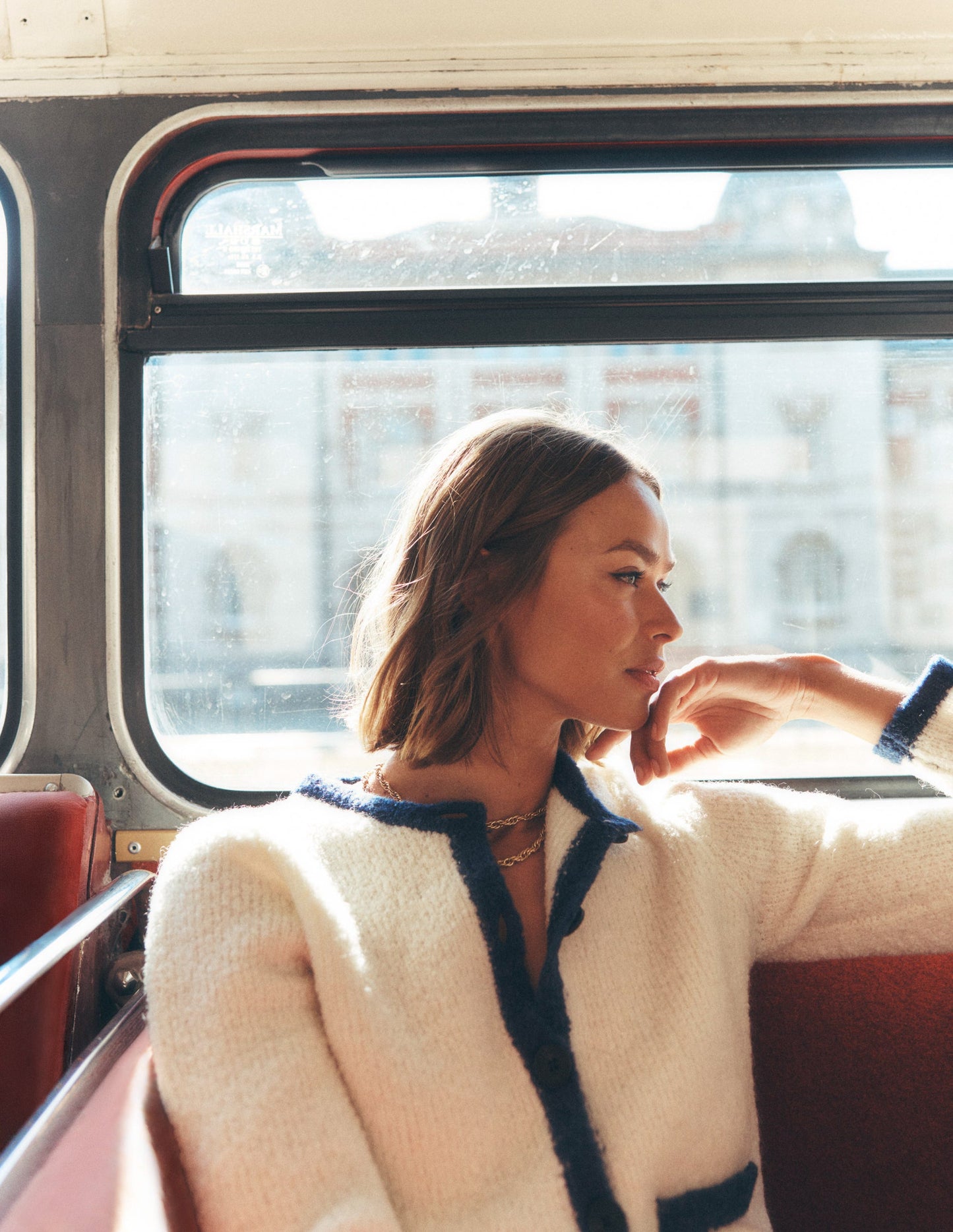 Holly Boucle Knitted Jacket-Warm Ivory, Boucle