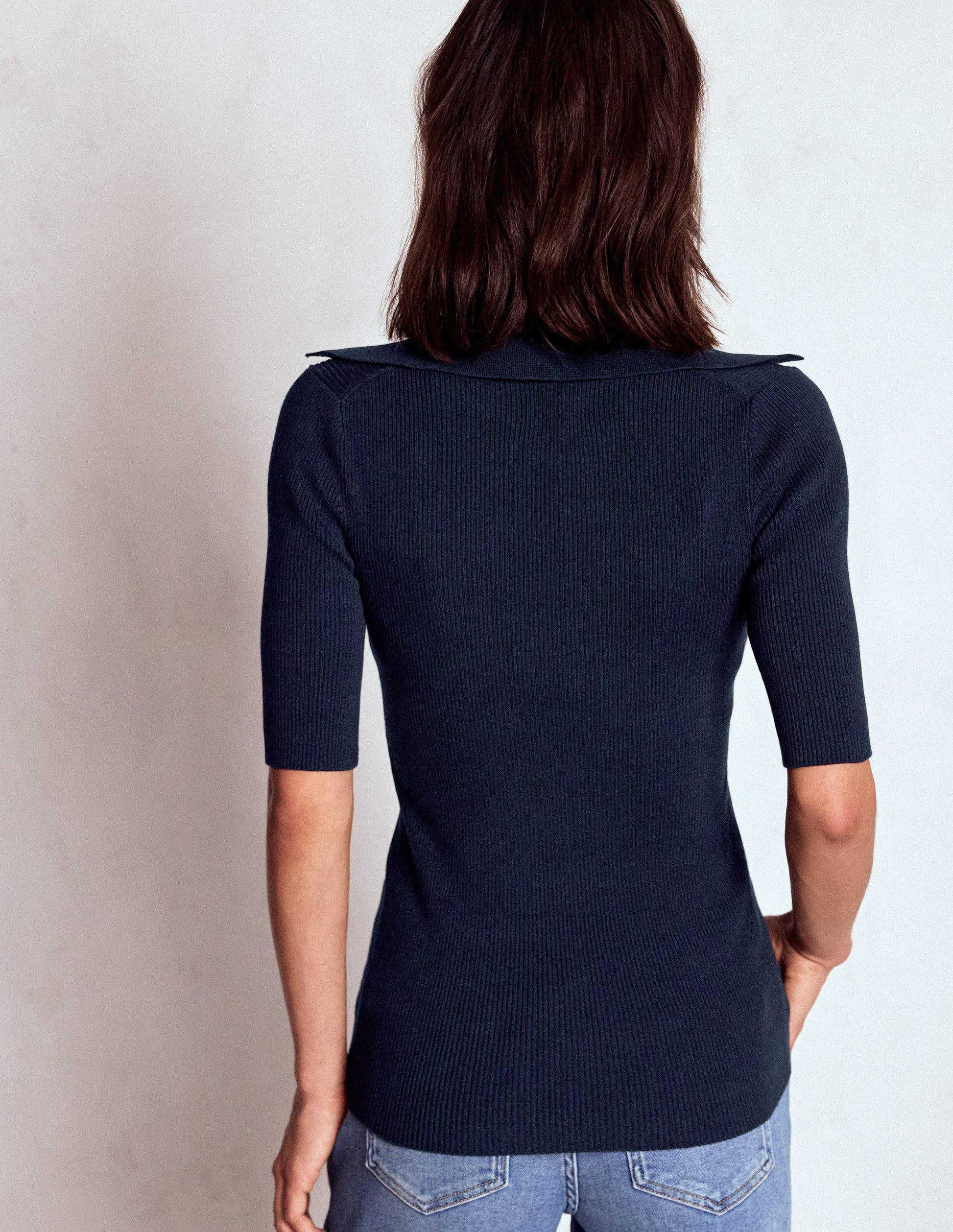 Rib Henley Top-Navy-3