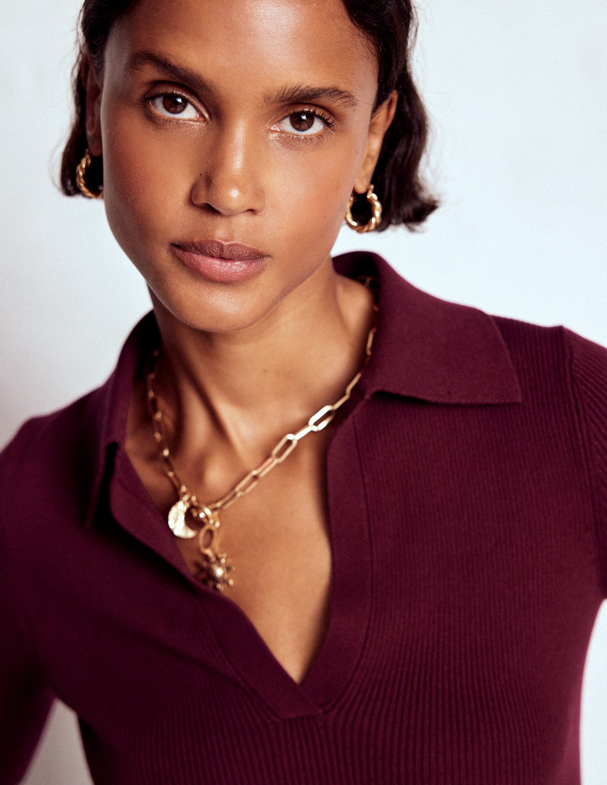 Rib Henley Top-Deep Wisteria-1