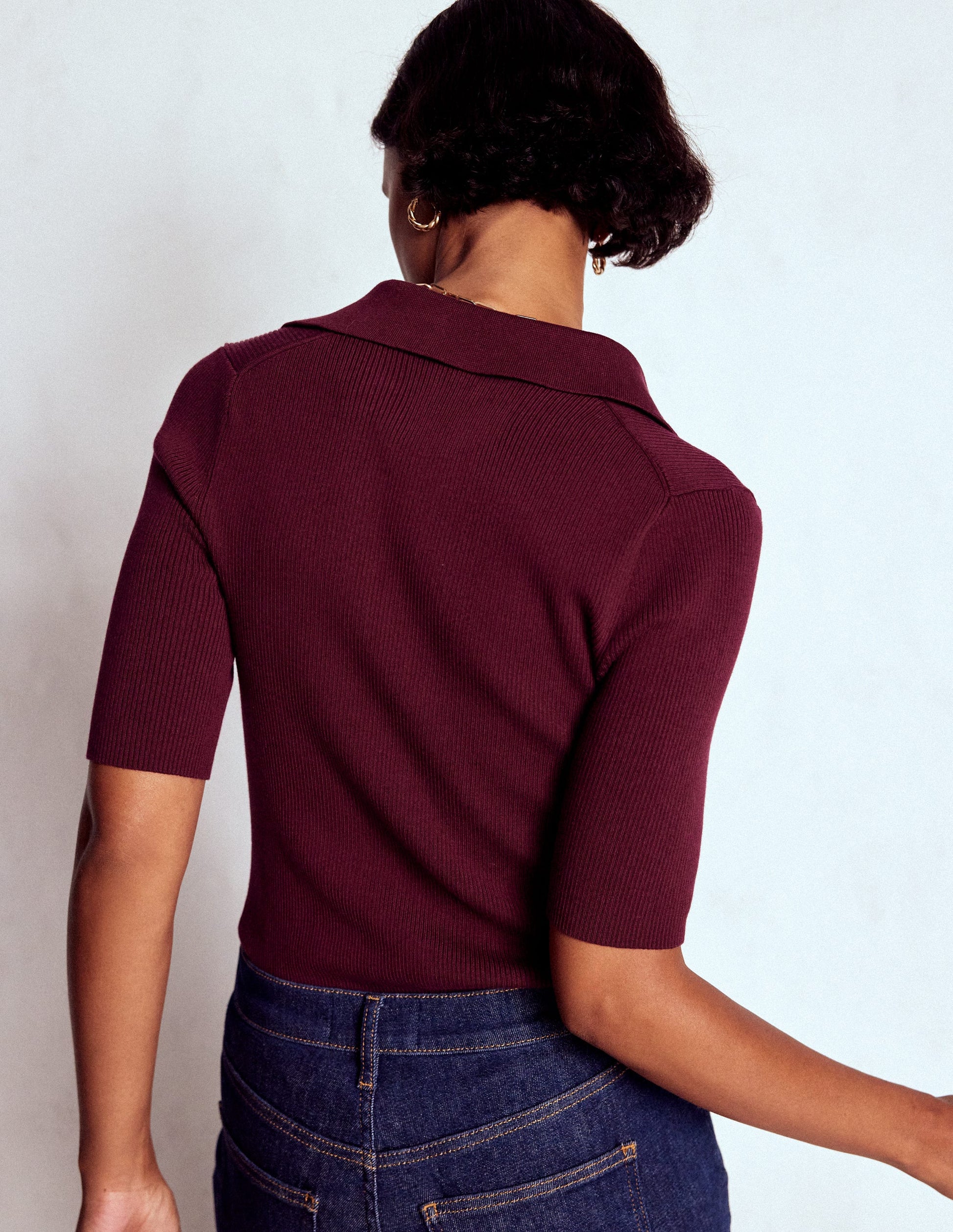 Rib Henley Top-Deep Wisteria-3