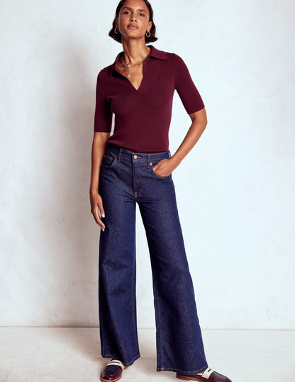 Rib Henley Top-Deep Wisteria-4