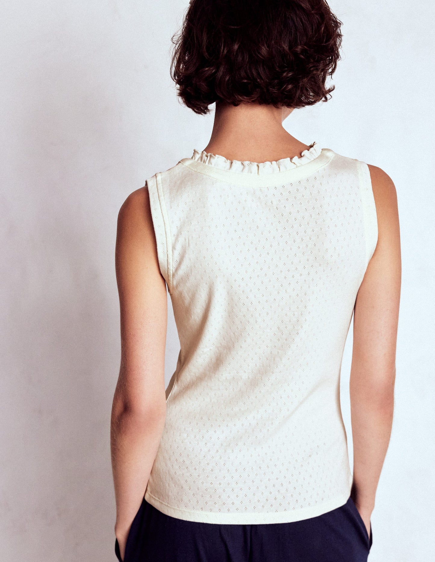 Jersey Henley Pajama Vest-Classic Ivory