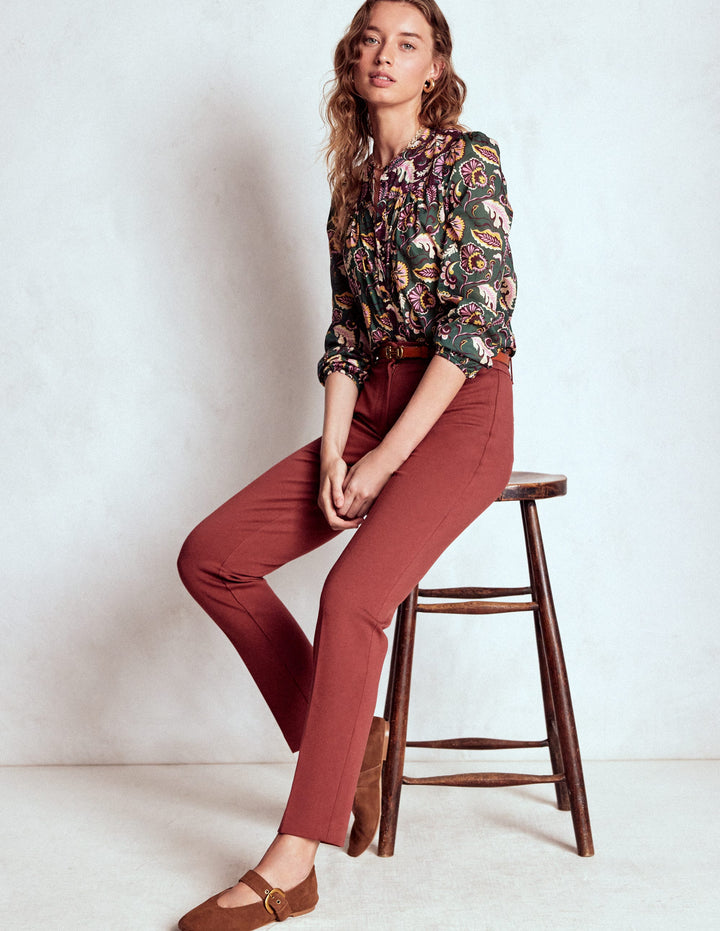 Highgate Ponte Pants-Chestnut