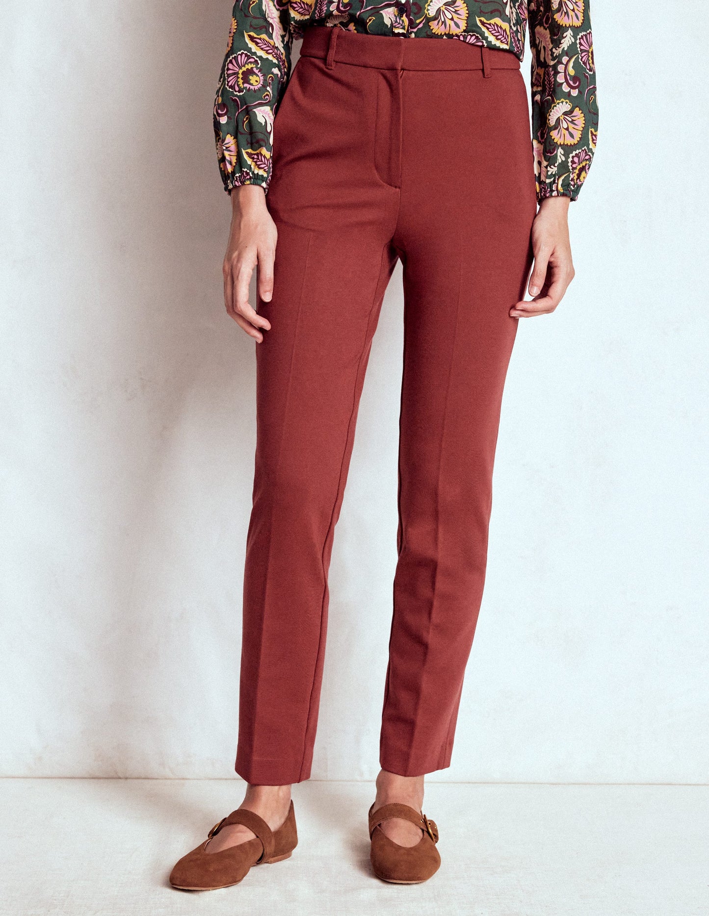 Highgate Ponte Pants-Chestnut