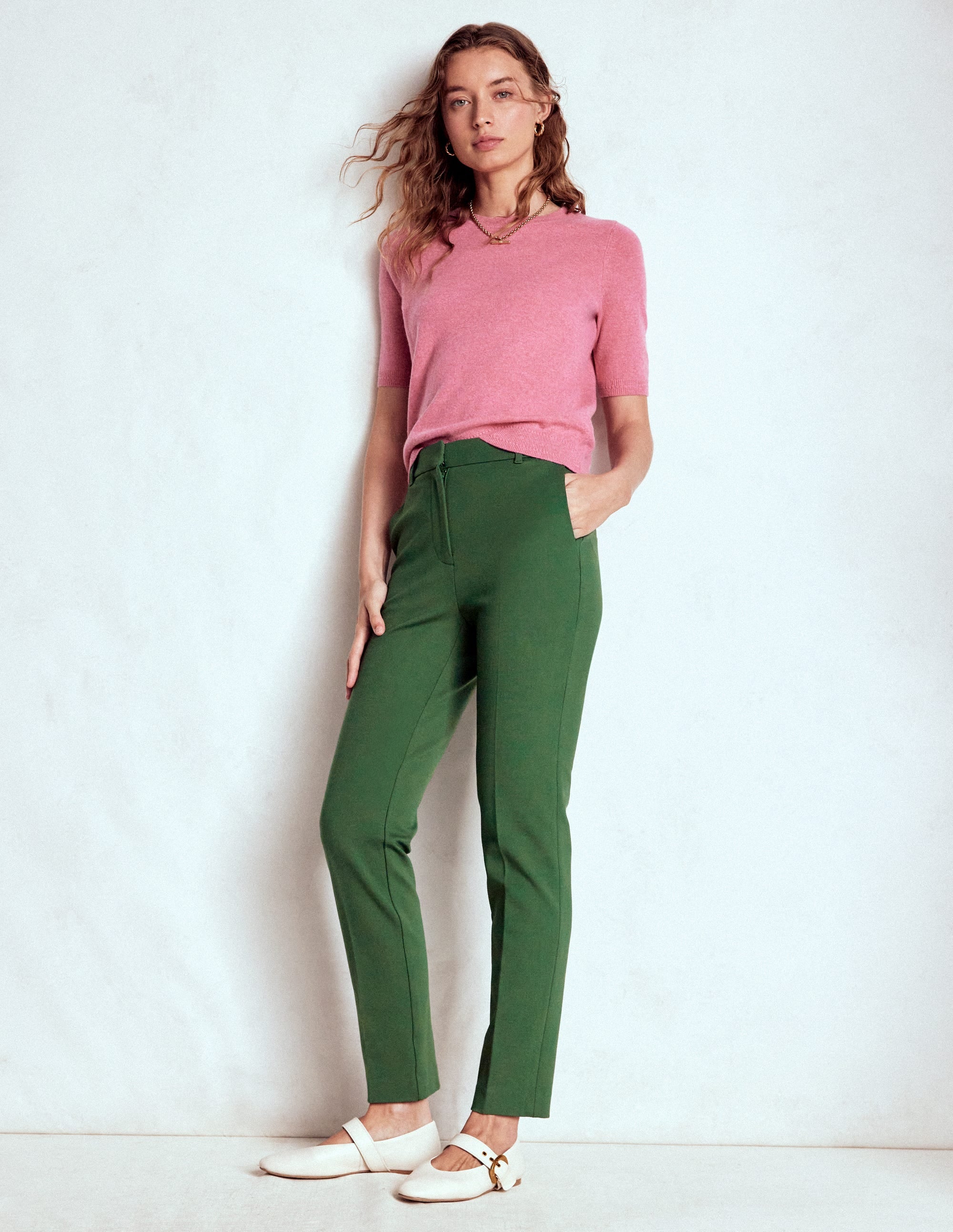 Highgate Ponte Pants-Hunter Green | Boden USA