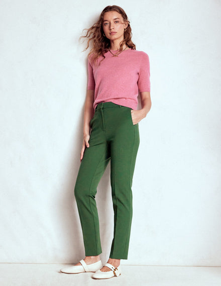 Highgate Ponte Pants-Hunter Green