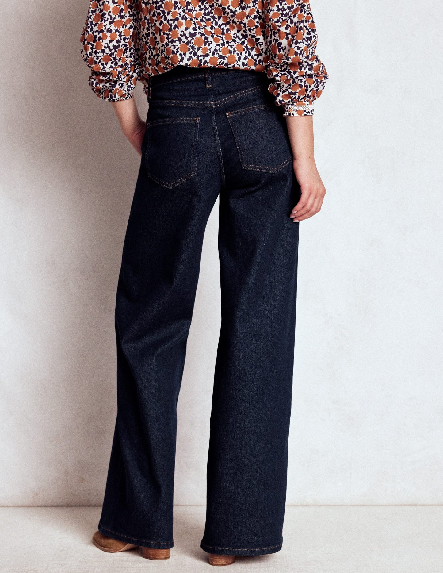High Rise Wide Leg Jeans-Indigo Rinse