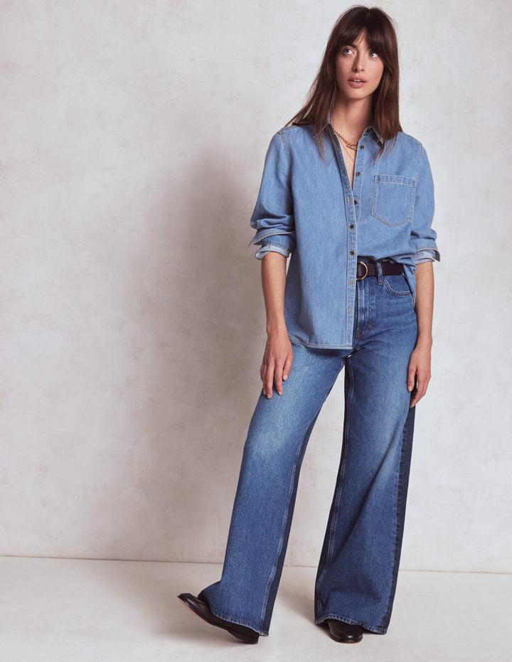 High Rise Wide Leg Jeans-Hotch Potch