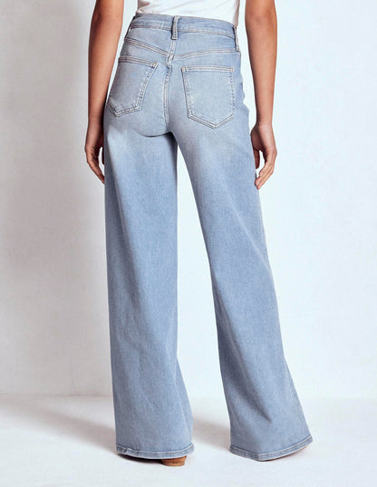 High Rise Wide Leg Jeans-Light Vintage-7