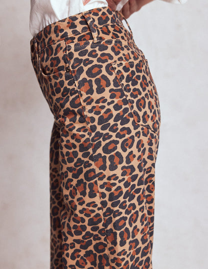 High Rise Wide Leg Jeans-Leopard Print-5