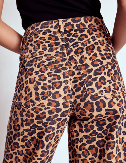 High Rise Wide Leg Jeans-Leopard Print-8