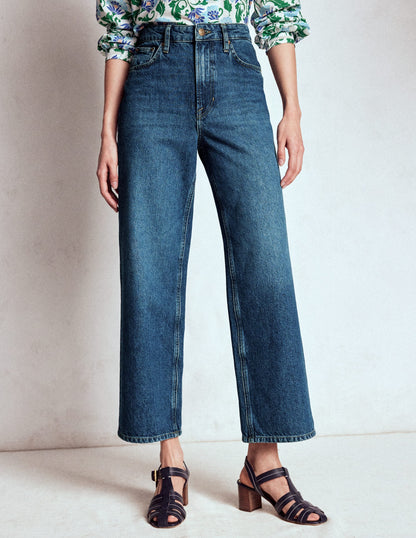 High Rise Straight Crop Jeans-Mid VWash-4