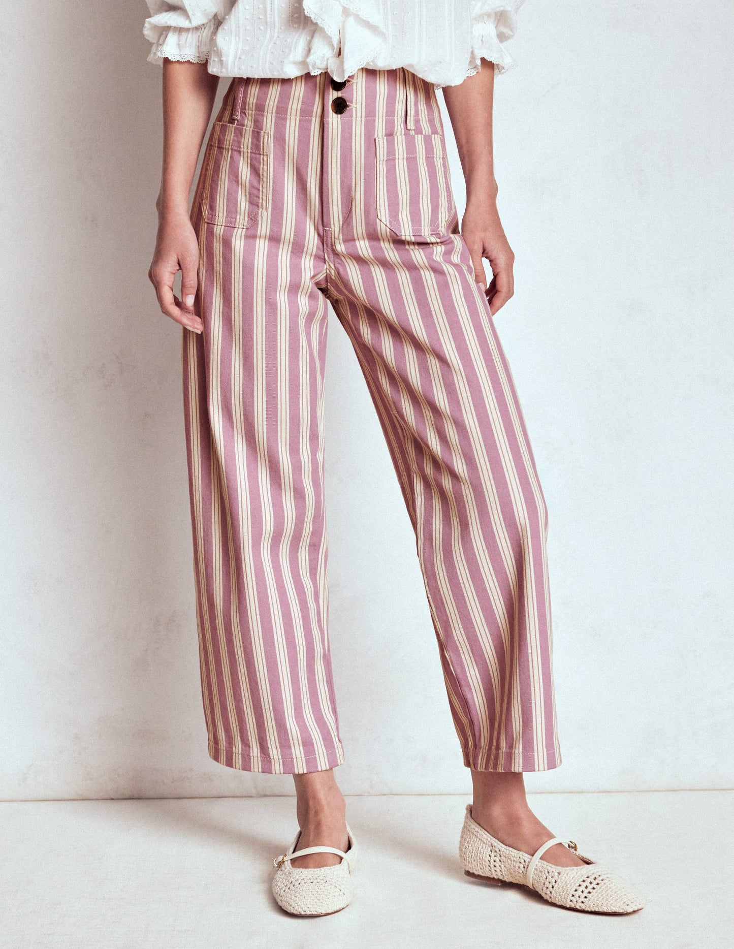 Primrose Patch Pocket Pants-Lilac Tram Stripe