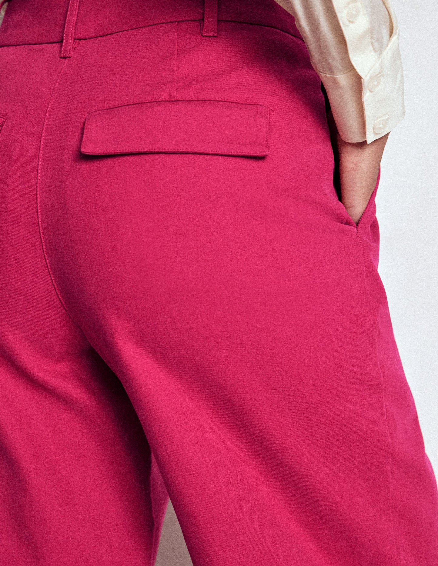 Bloomsbury Cotton Pants-Bright Cherry