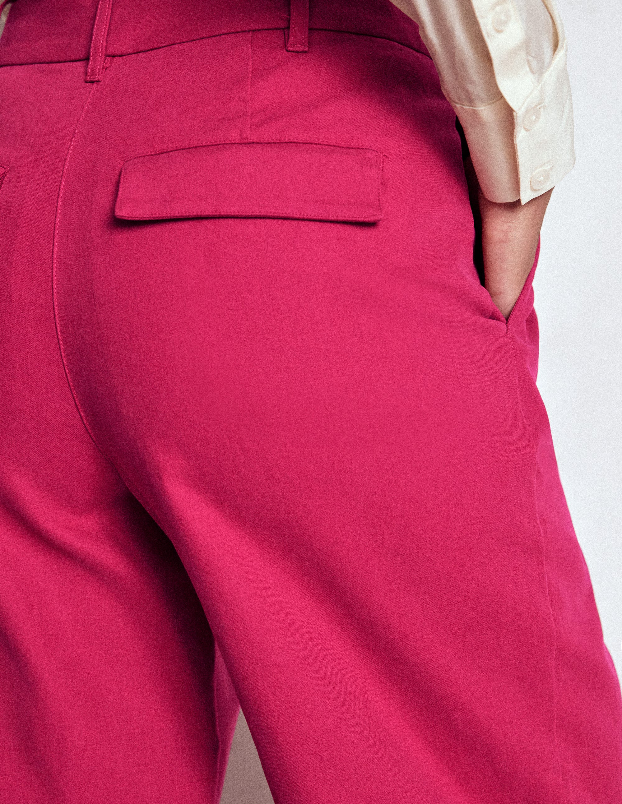 Bloomsbury Cotton Pants-Bright Cherry - Image 2