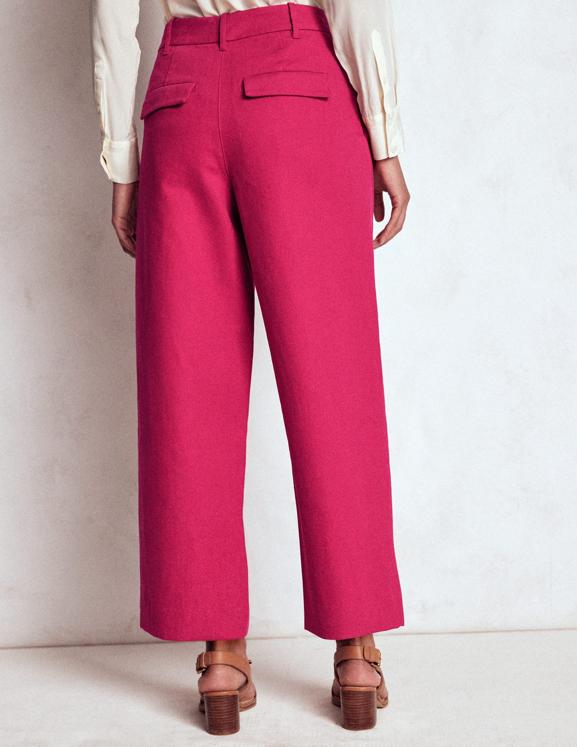 Bloomsbury Cotton Pants-Bright Cherry - Image 3