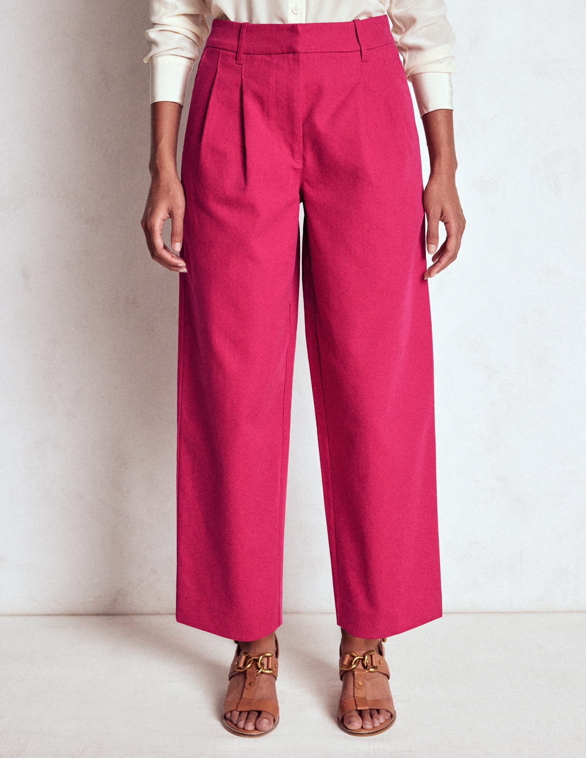Bloomsbury Cotton Pants-Bright Cherry - Image 4