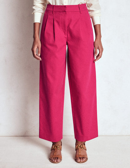 Bloomsbury Cotton Pants-Bright Cherry-4