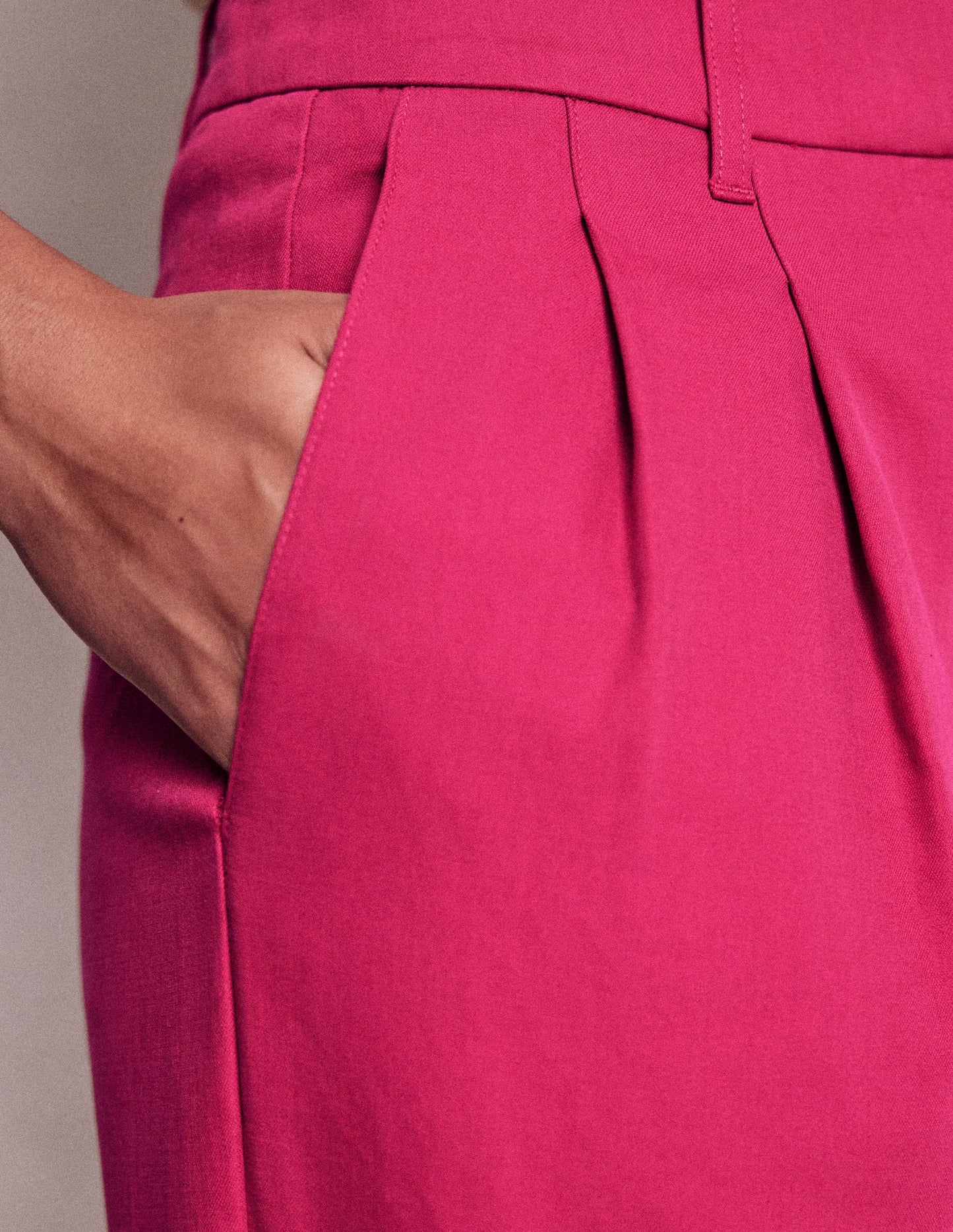 Bloomsbury Cotton Pants-Bright Cherry