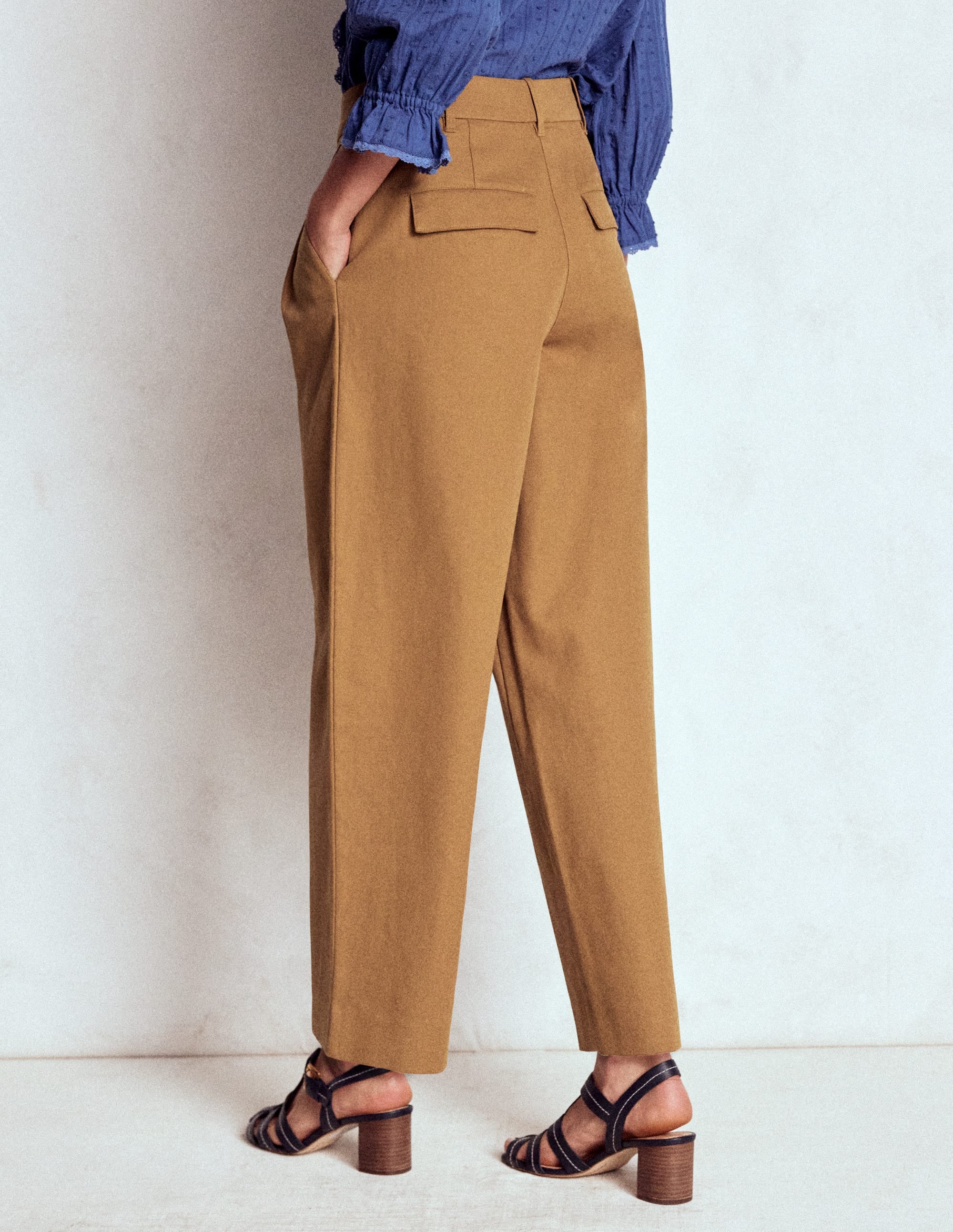 Bloomsbury Cotton Pants-Camel - Image 3
