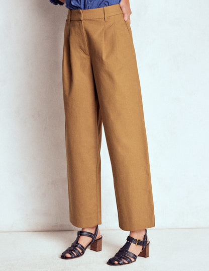 Bloomsbury Cotton Pants-Camel-4