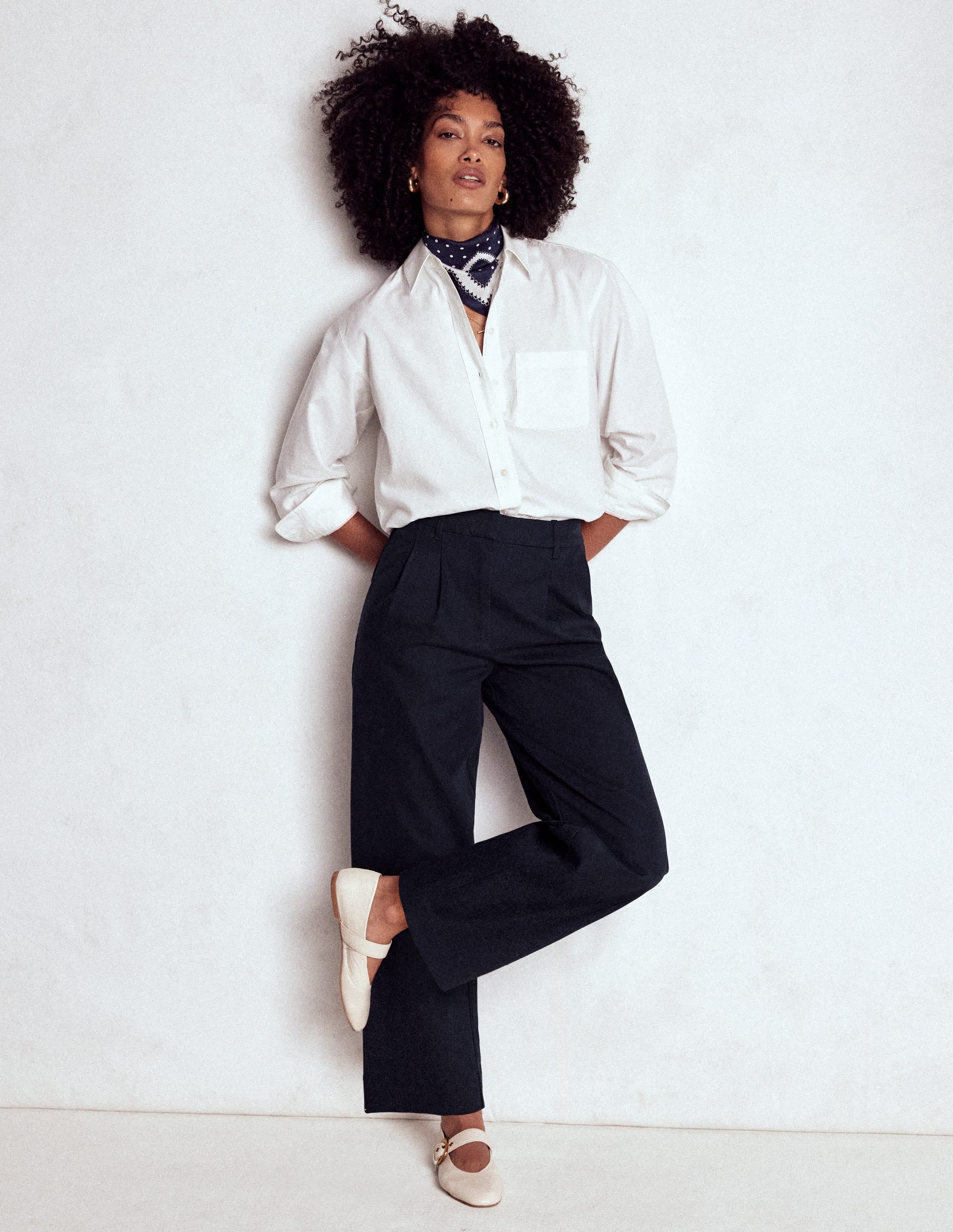Bloomsbury Cotton Pants-NAVY - Image 1