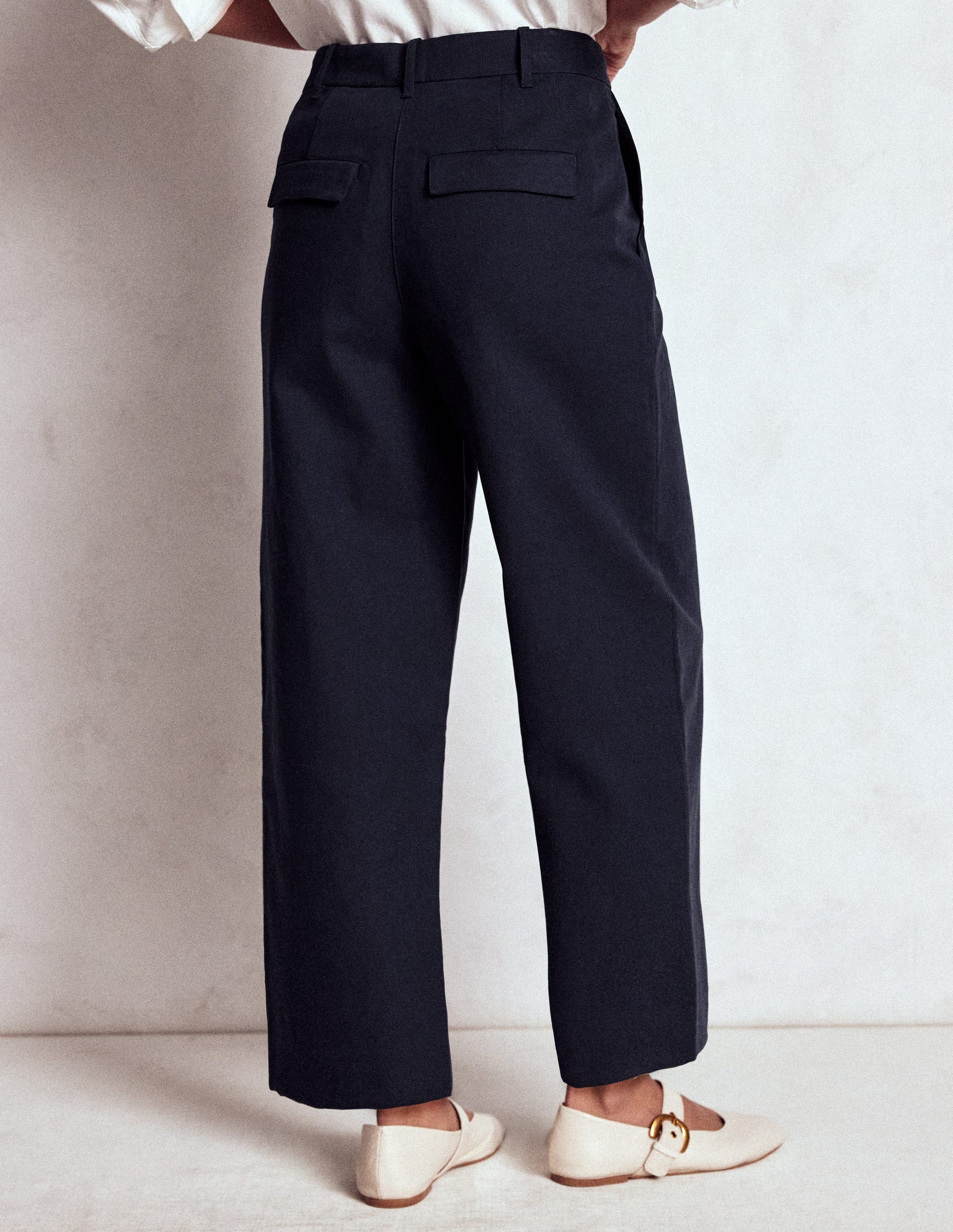 Bloomsbury Cotton Pants-NAVY-3