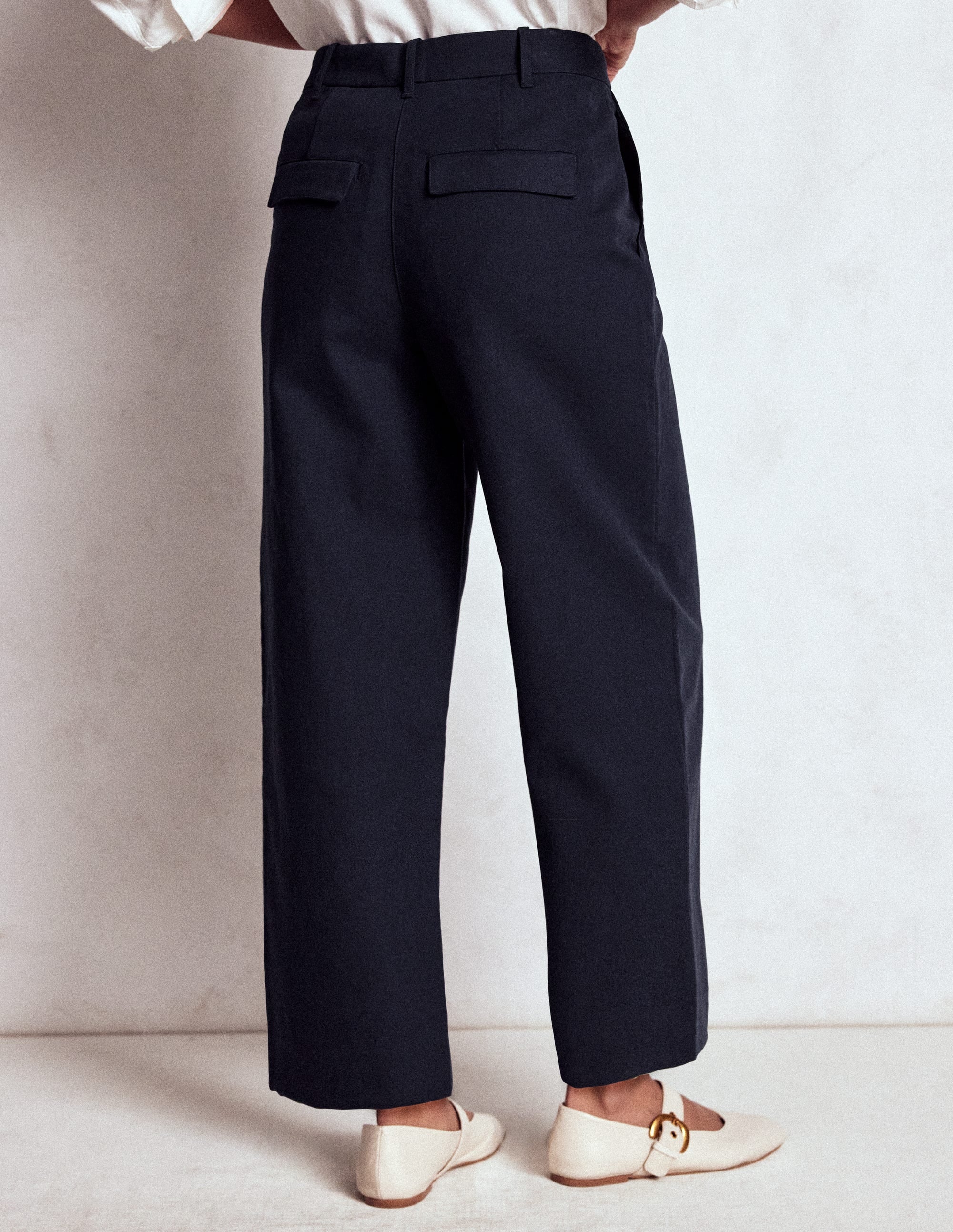 Bloomsbury Cotton Pants-NAVY - Image 3