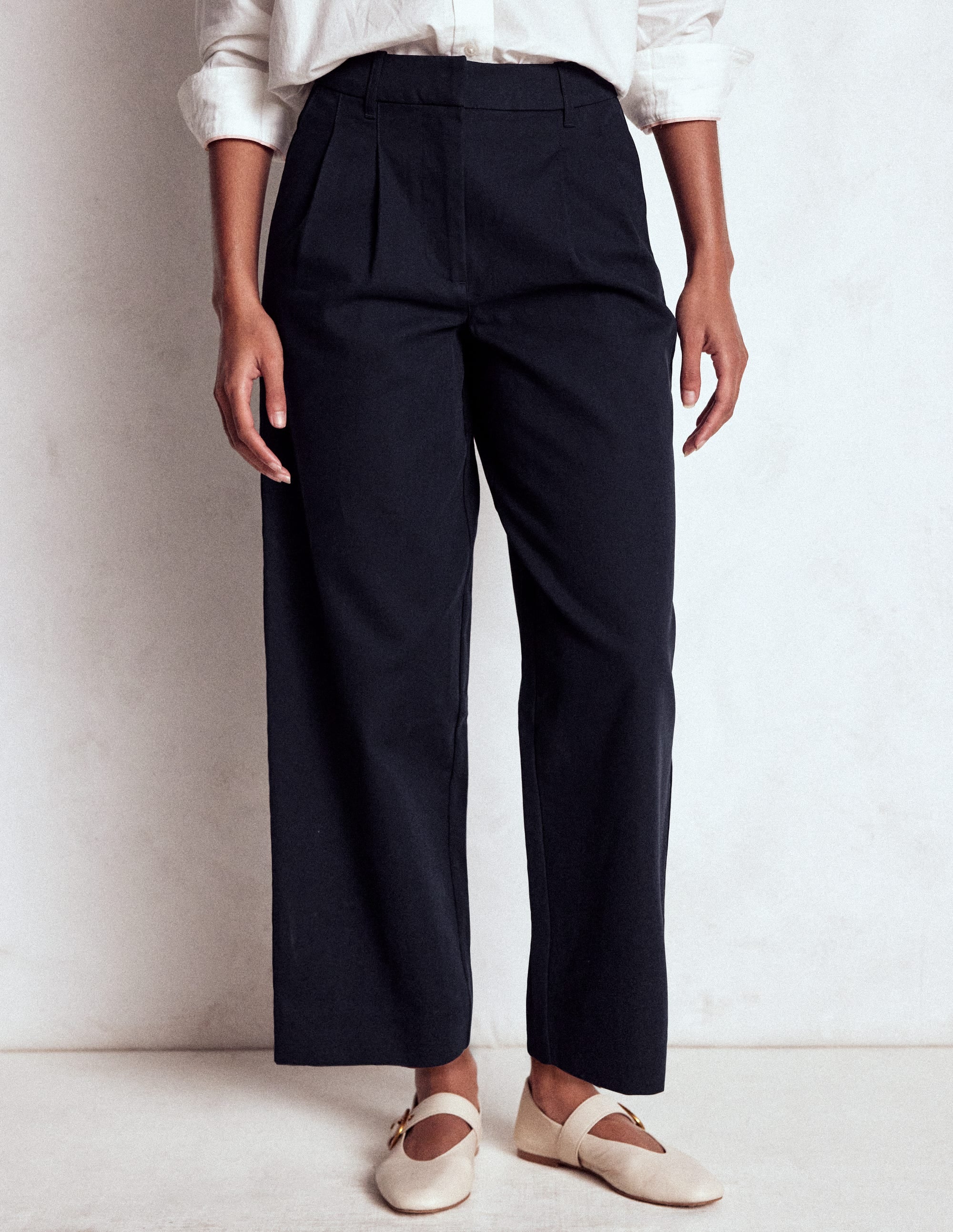 Bloomsbury Cotton Pants-NAVY - Image 4