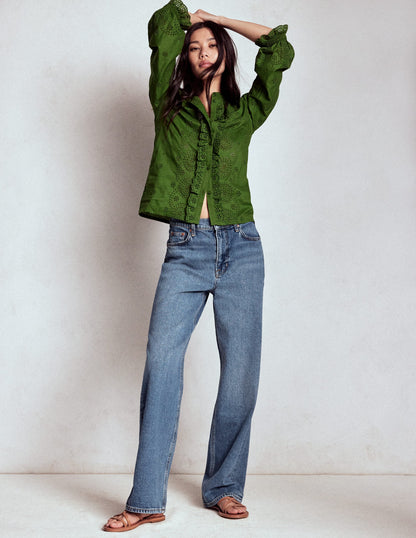 High Rise Column Leg Jeans-Mid Vintage-1