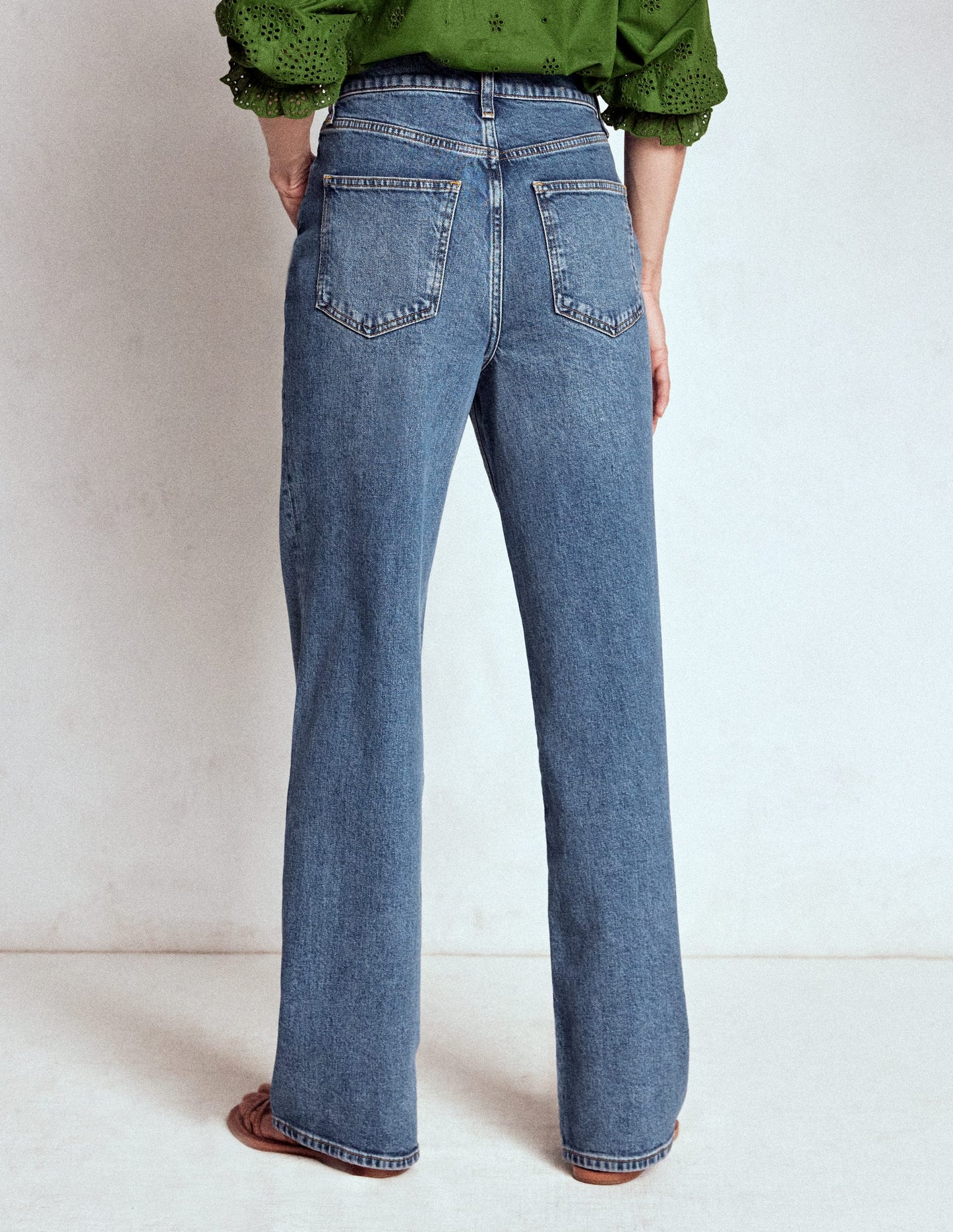 High Rise Column Leg Jeans-Mid Vintage