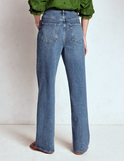 High Rise Column Leg Jeans-Mid Vintage-3