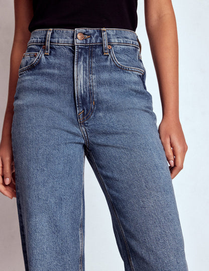 High Rise Column Leg Jeans-Mid Vintage-9