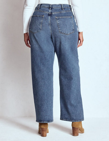 High Rise Column Leg Jeans-Mid Vintage-11