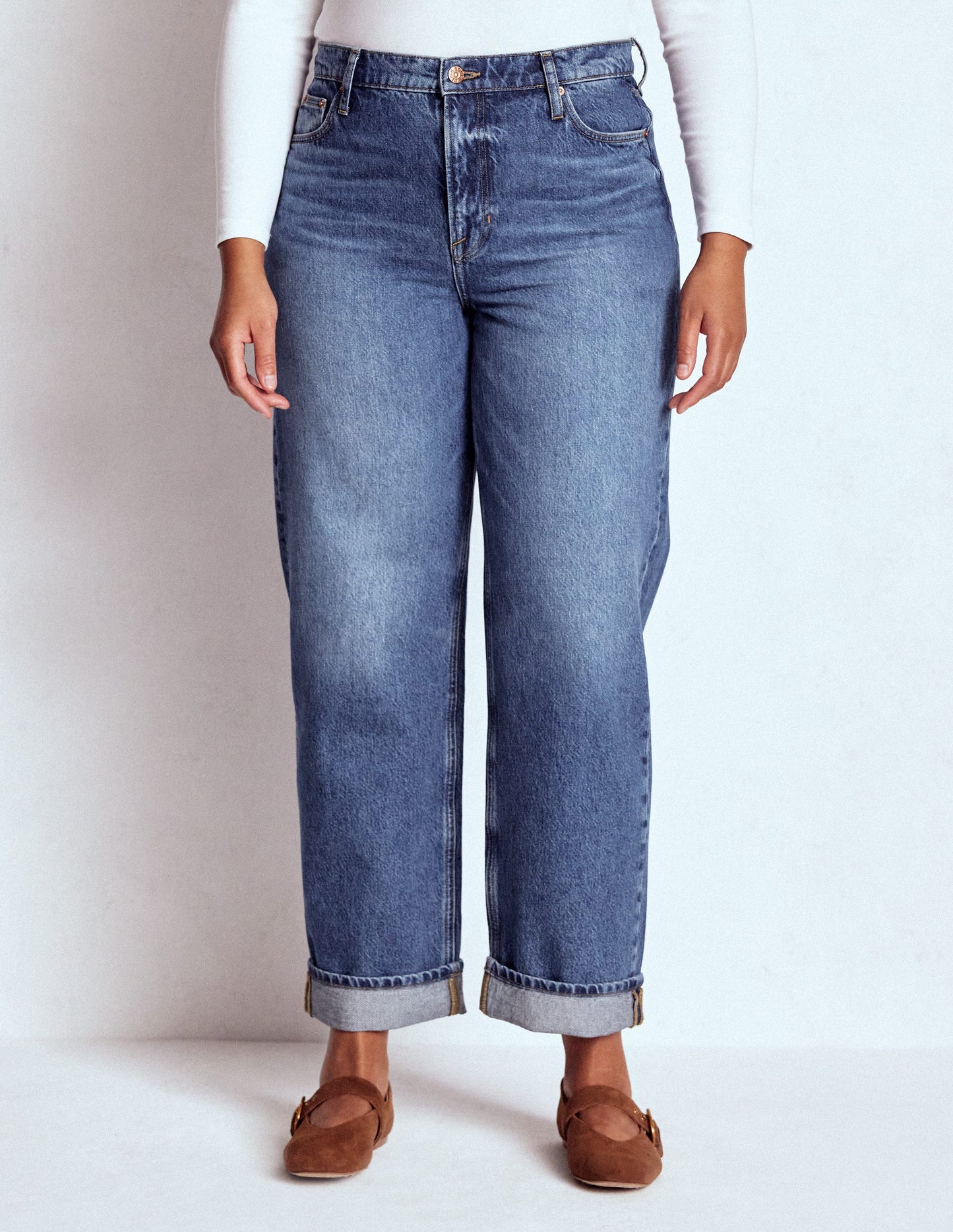 Mid Rise Relaxed Jeans-Mid Vintage