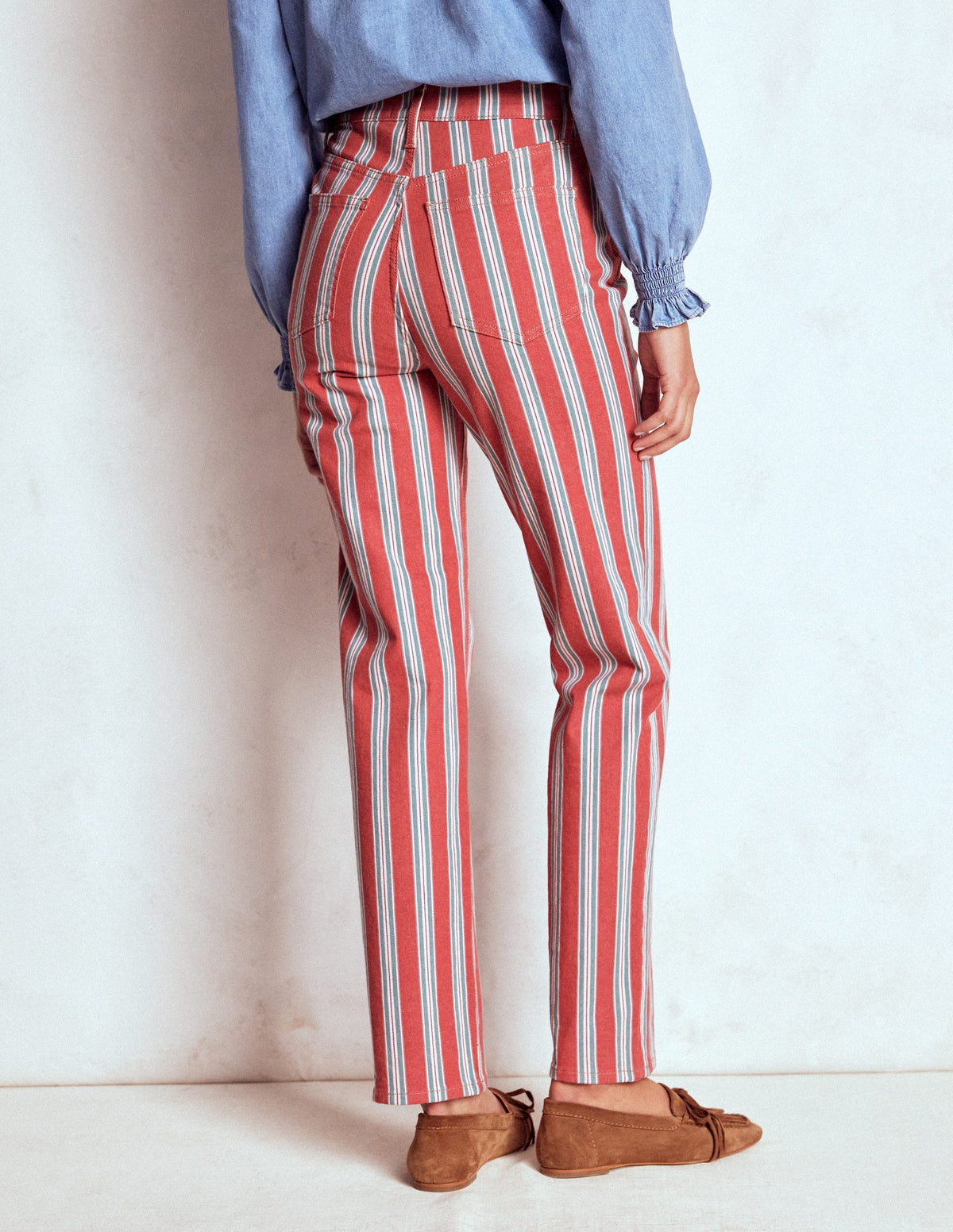 High Rise Stripe Jeans-Red, Blue and Pink Stripe - Image 3