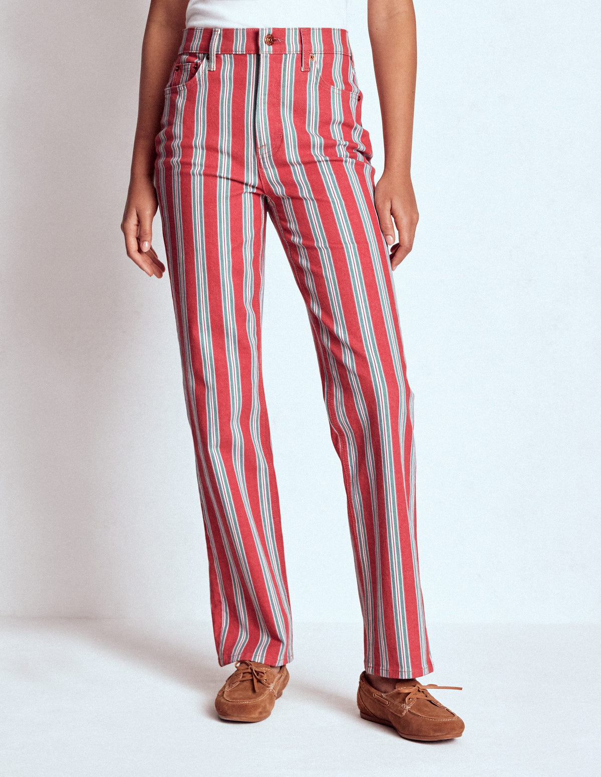 High Rise Stripe Jeans-Red, Blue and Pink Stripe - Image 6