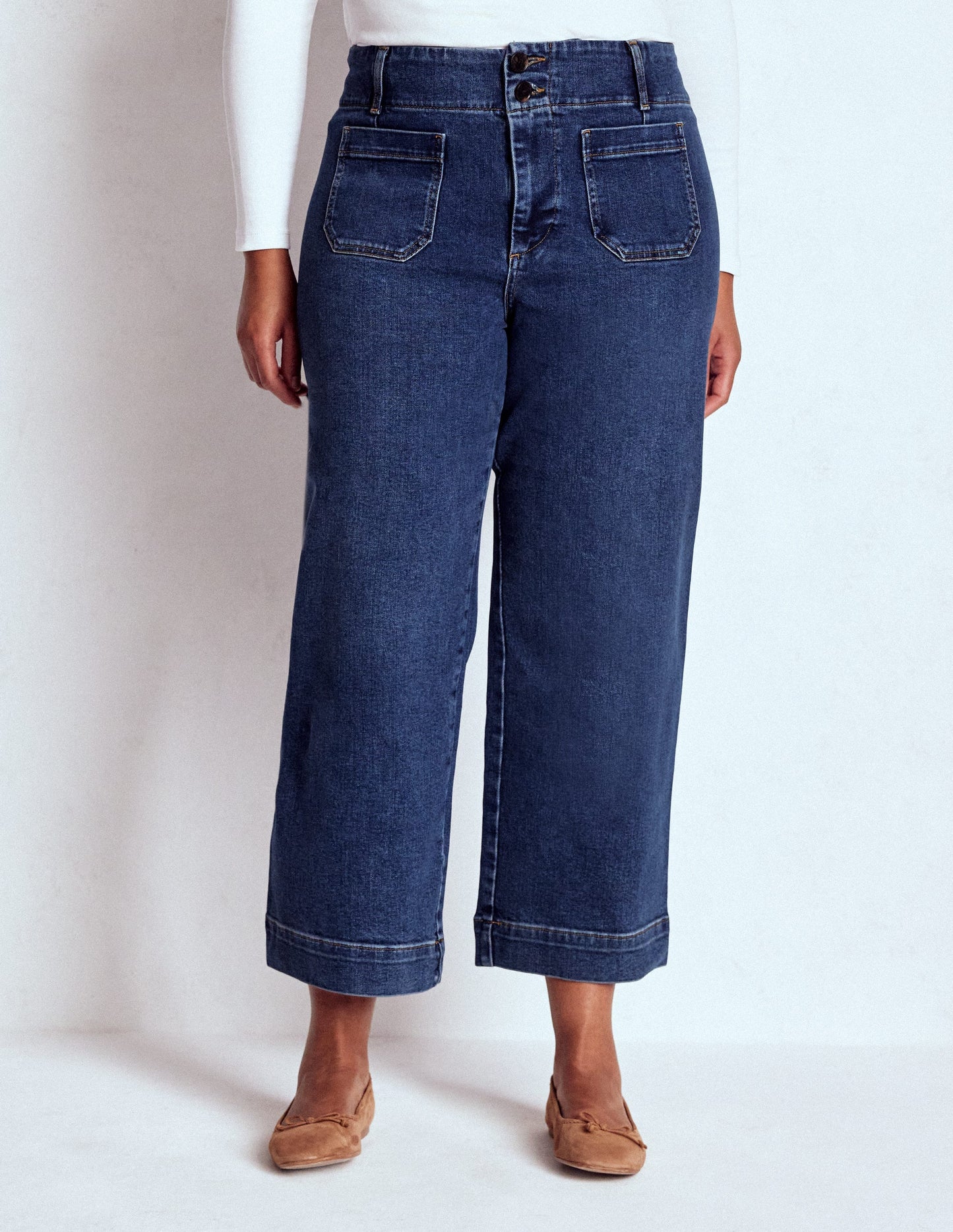 Patch Pocket Cropped Pants-Mid Vintage