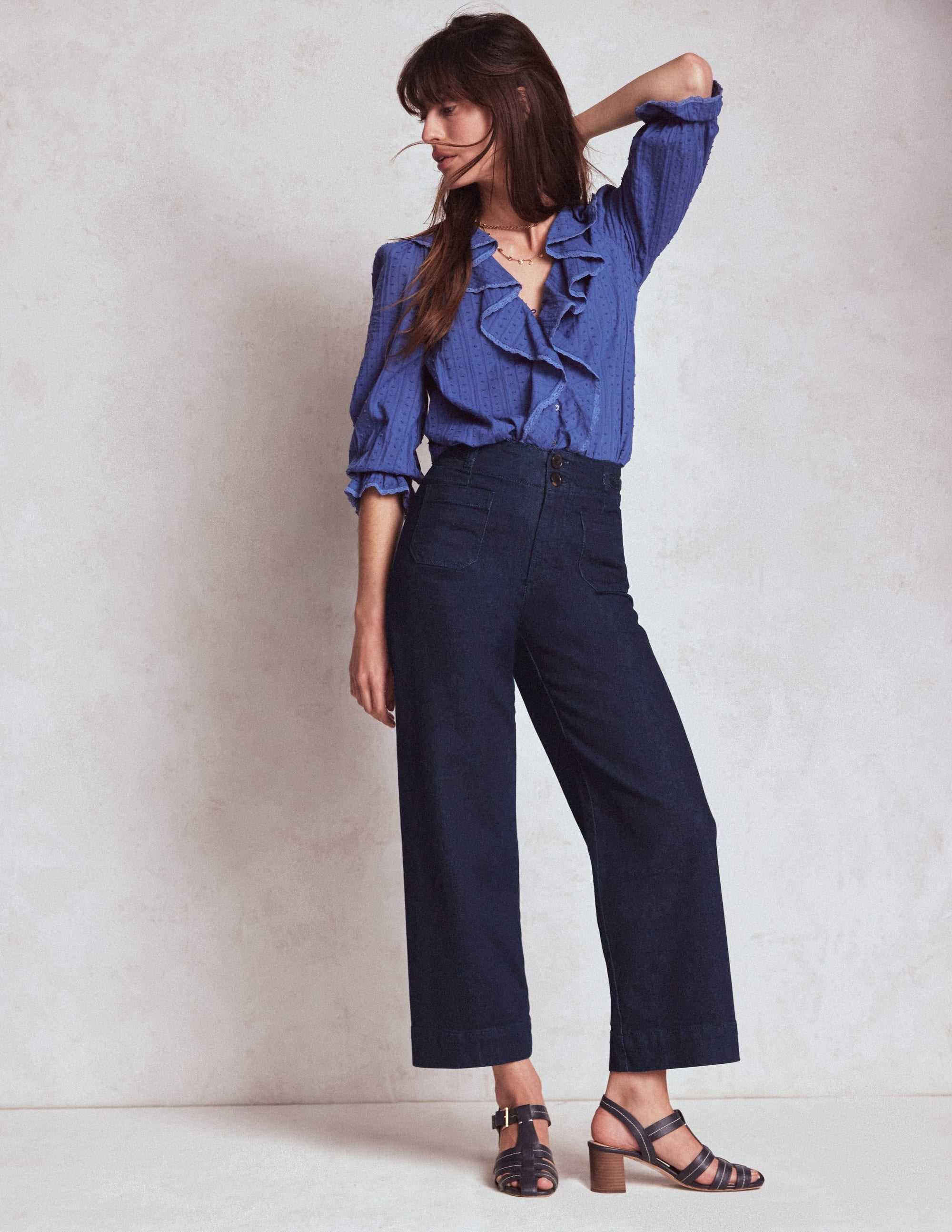 Primrose Cropped Pants-Indigo Braid - Image 1