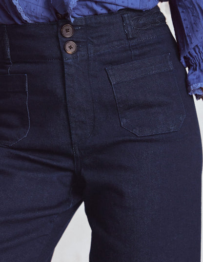 Patch Pocket Cropped Pants-Indigo Braid-5