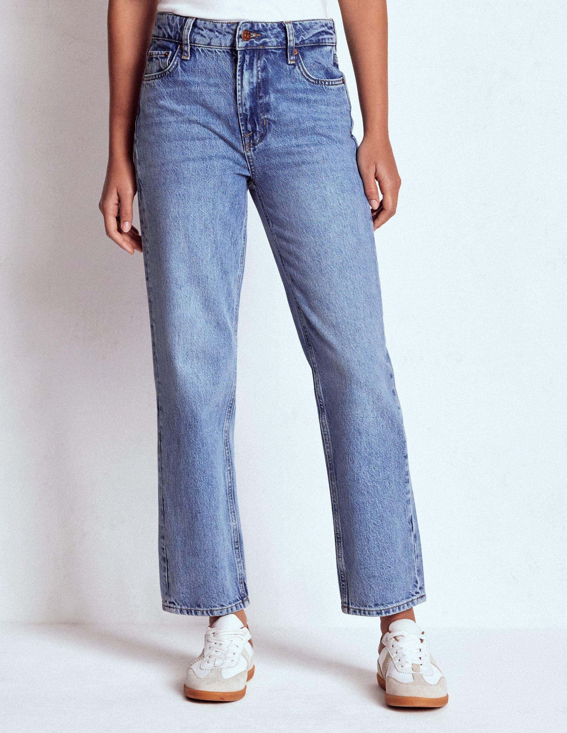 High Rise Straight Leg Jeans-Light Vintage-6