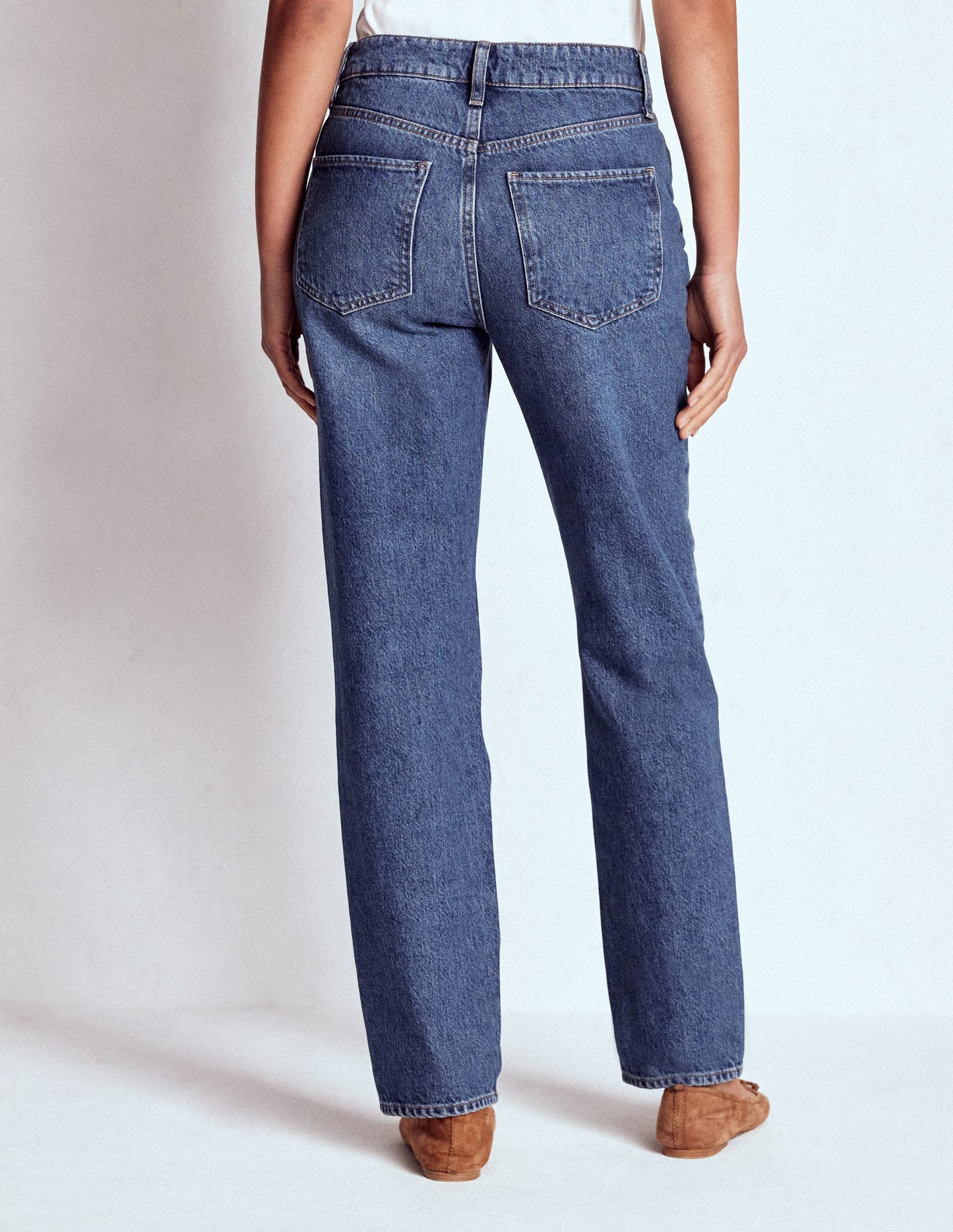 High Rise Straight Leg Jeans-Mid Vintage